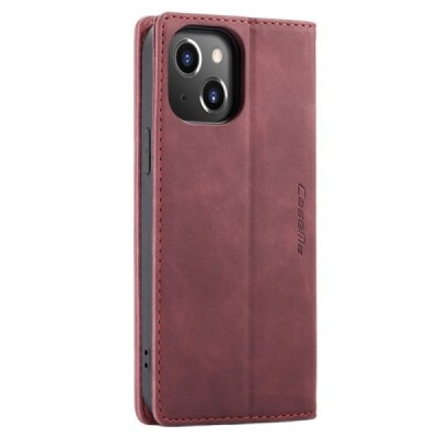 Apple iPhone 14 Plus CaseMe Retro открываемый бордовый кожаный чехол – книжка | Vacins.lv