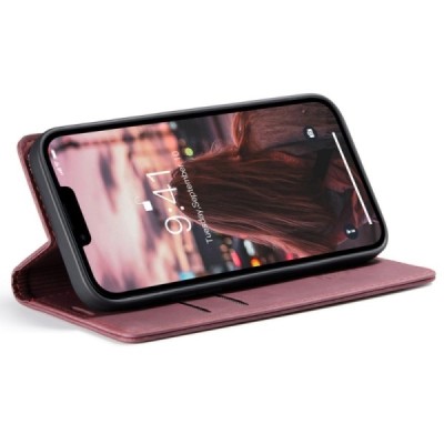 Apple iPhone 14 Plus CaseMe Retro открываемый бордовый кожаный чехол – книжка | Vacins.lv