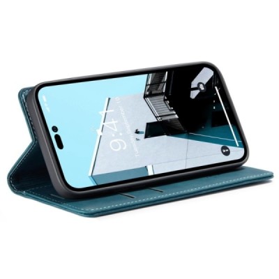 Apple iPhone 14 Pro CaseMe Retro открываемый зелёный кожаный чехол – книжка | Vacins.lv