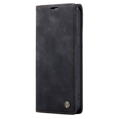 Apple iPhone 14 Pro Max CaseMe Retro solīds atvēramais ādas melns maciņš - maks | Vacins.lv