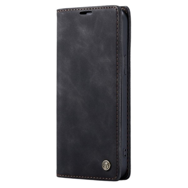 Кожиный чехол-книжка „CaseMe“ Retro - чёрный (iPhone 14 Pro Max)