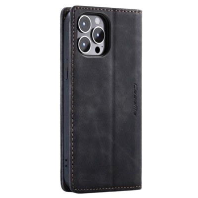Apple iPhone 14 Pro Max CaseMe Retro открываемый чёрный кожаный чехол – книжка | Vacins.lv