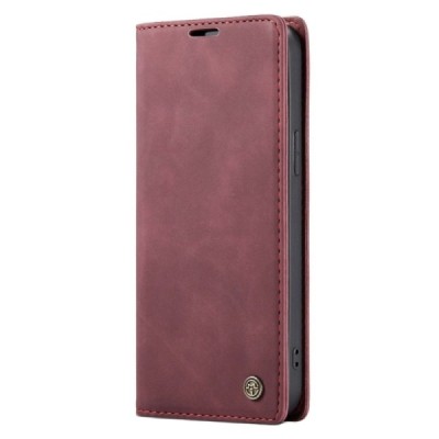 Apple iPhone 14 Pro Max CaseMe Retro solīds atvēramais ādas bordo maciņš - maks | Vacins.lv