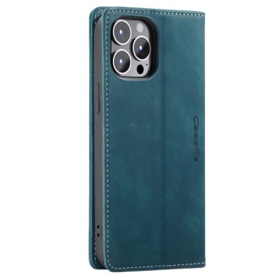 Apple iPhone 14 Pro Max CaseMe Retro открываемый зелёный кожаный чехол – книжка | Vacins.lv
