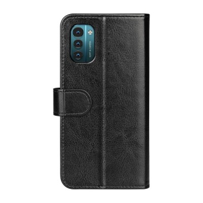 Nokia G21 (G11) atvēramais ādas melns maciņš (maks) | Vacins.lv