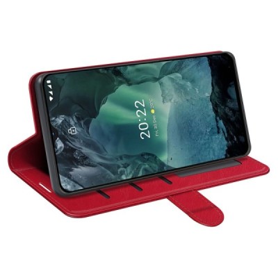 Nokia G21 (G11) открываемый красный кожаный чехол - книжка | Vacins.lv