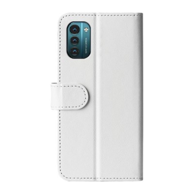 Nokia G21 (G11) atvēramais ādas balts maciņš (maks) | Vacins.lv