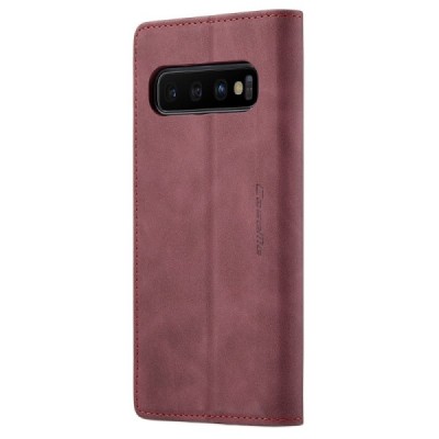 Samsung Galaxy S10+ (G975) CaseMe Retro открываемый, бордового цвета, кожаный чехол – книжка | Vacins.lv