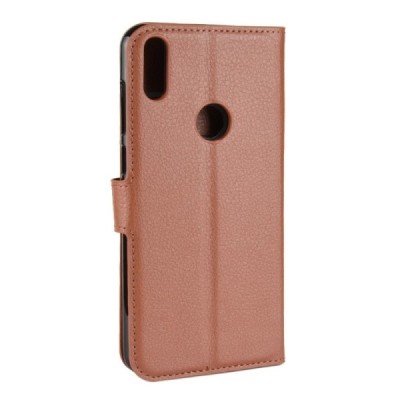 Asus Zenfone Max Pro (ZB601KL) Litchi открываемый коричневый  кожаный чехол - книжка | Vacins.lv