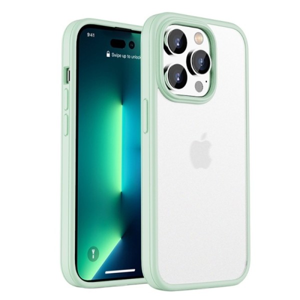 „IPAKY“ Rubberized чехол - прозрачный/зелёный (iPhone 14 Pro)