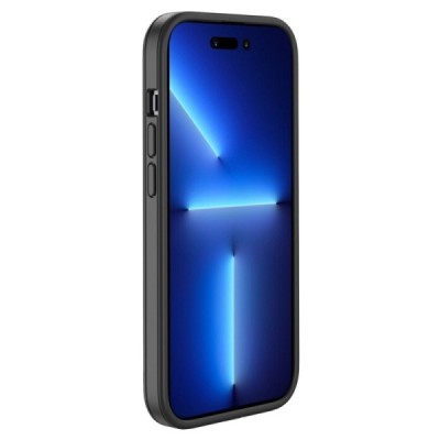 Apple iPhone 14 Pro Max elegants „IPAKY“ Rubberized dzidrs (caurspīdīgs) silikona apvalks (apmales melnā krāsā) | Vacins.lv