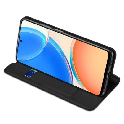 „Dux Ducis“ Skin серии Huawei Honor X8 чёрный кожаный чехол-книжка | Vacins.lv