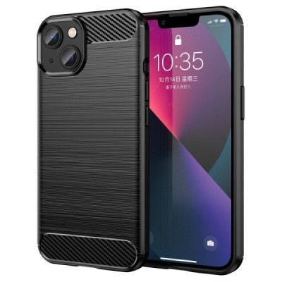 Apple iPhone 14 „Carbon“ cieta silikona (TPU) melns vāciņš | Vacins.lv