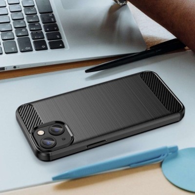 Apple iPhone 14 Plus „Carbon“ твердый силиконовый чехол (TPU) - черный | Vacins.lv
