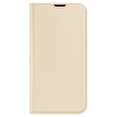 Apple iPhone 14 „Dux Ducis“ Skin sērijas zelta ādas atvērams maciņš | Vacins.lv