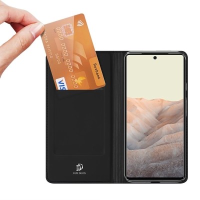 „Dux Ducis“ Skin серии Google Pixel 6 чёрный кожаный чехол-книжка | Vacins.lv