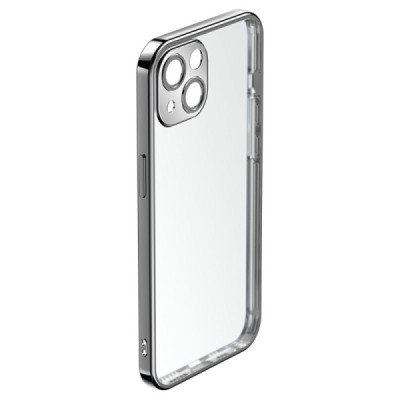 Apple iPhone 14 Plus „ROCK“ силиконовый прозрачный чехол с черной рамкой | Vacins.lv