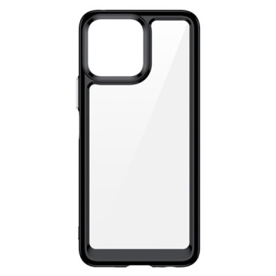 Huawei Honor X8 Fashion прозрачный чехол из твердого силикона (TPU) с чёрной окантовкой | Vacins.lv
