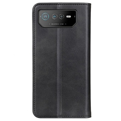 Asus Rog Phone 6 5G „Split“ чёрный кожаный чехол-книжка | Vacins.lv
