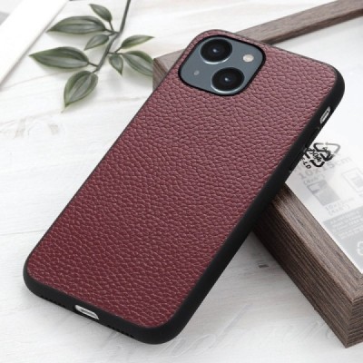 „Deluxe Leather“ Apple iPhone 14 Plus бордовый кожаный чехол | Vacins.lv