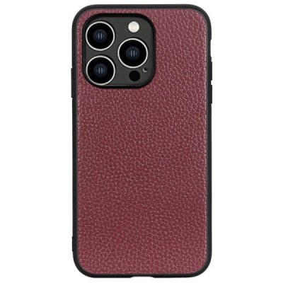 Apple iPhone 14 Pro „Deluxe Leather“ bordo ādas apvalks | Vacins.lv
