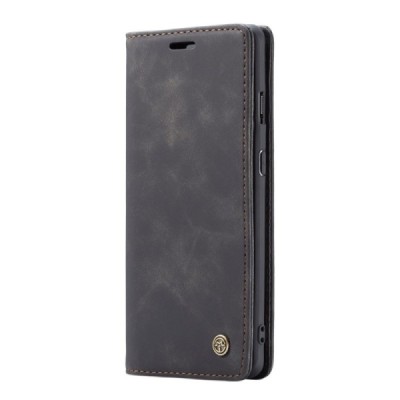 OnePlus 7 (OnePlus Seven) CaseMe Retro solīds atvēramais ādas melns maciņš - maks | Vacins.lv