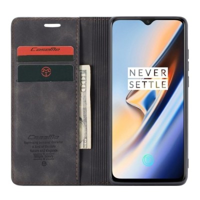 OnePlus 7 CaseMe Retro открываемый, чёрного цвета, кожаный чехол – книжка | Vacins.lv