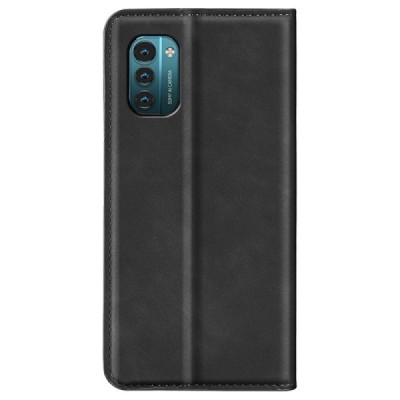 Nokia G21 (G11) „Split“ чёрный кожаный чехол-книжка | Vacins.lv