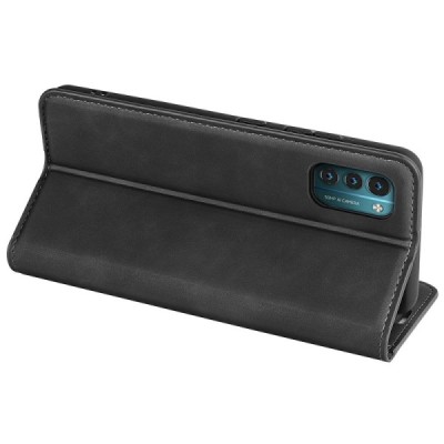 Nokia G21 (G11) „Split“ чёрный кожаный чехол-книжка | Vacins.lv