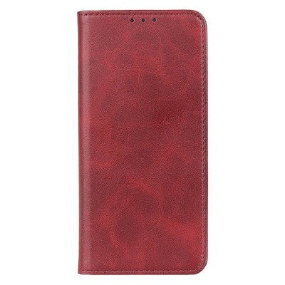 Apple iPhone 14 Plus „Split“ красный кожаный чехол-книжка | Vacins.lv