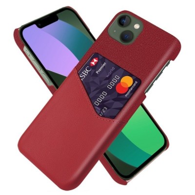 „KSQ“ Shell Apple iPhone 14 Plus красный кожаный чехол - задняя часть с карманом для карточек | Vacins.lv