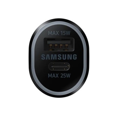Origināls „Samsung“ Super Fast Charger EP-L4020NBEGEU Duo autolādētājs - melns (25W + 15W) | Vacins.lv