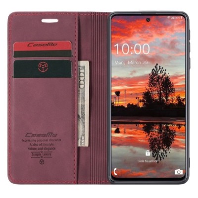 Samsung Galaxy A33 5G (SM-A336E) CaseMe Retro открываемый бордовый кожаный чехол – книжка | Vacins.lv
