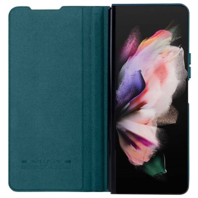 Greznais „Nillkin“ Qin Pro sērijas ādas atvērams zaļš Samsung Galaxy Z Fold4 5G (F936B) maciņš | Vacins.lv