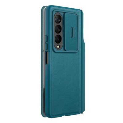 Greznais „Nillkin“ Qin Pro sērijas ādas atvērams zaļš Samsung Galaxy Z Fold4 5G (F936B) maciņš | Vacins.lv