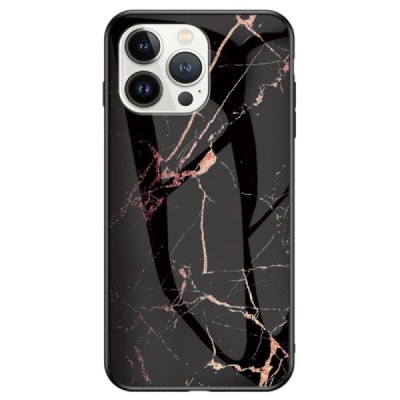 Apple iPhone 14 Pro „Marble“ cieta silikona (TPU) melns / zelta apvalks | vacins.lv