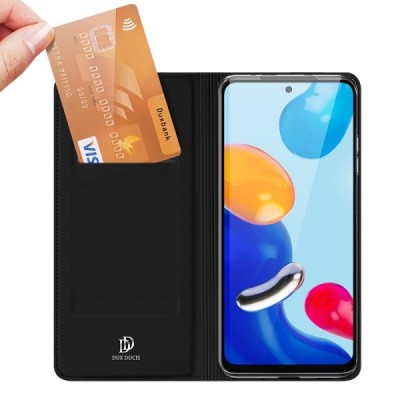 Xiaomi Redmi Note 11 4G (Redmi Note 11s 4G) „Dux Ducis“ Skin серии чёрный кожаный чехол-книжка | Vacins.lv