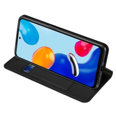 Xiaomi Redmi Note 11 4G (Redmi Note 11s 4G) „Dux Ducis“ Skin серии чёрный кожаный чехол-книжка | Vacins.lv