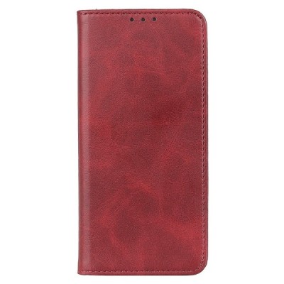 Realme C20 (C11 2021) „Split“ красный кожаный чехол-книжка | Vacins.lv