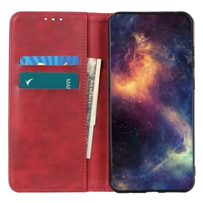 Realme C20 (C11 2021) „Split“ красный кожаный чехол-книжка | Vacins.lv