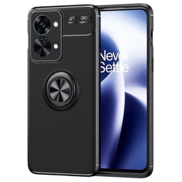 „FOCUS“ Kickstand cieta silikona (TPU) apvalks - melns (OnePlus Nord 2T 5G)