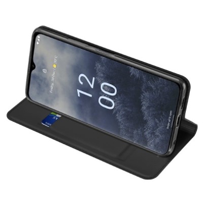 Nokia G60 „Dux Ducis“ Skin sērijas melns ādas atvērams maciņš | Vacins.lv