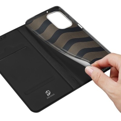 Nokia G60 „Dux Ducis“ Skin sērijas melns ādas atvērams maciņš | Vacins.lv