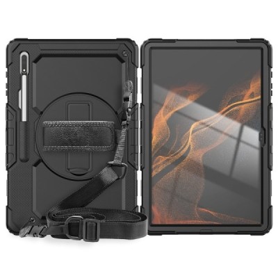 Samsung Galaxy Tab S8 Ultra 14.6" (X900, X906) усиленная защита - черный (360°), чехол – вставка | Vacins.lv