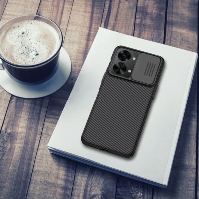OnePlus Nord 2T 5G Nillkin CamShield чёрный чехол, задняя часть с защитой камеры | Vacins.lv