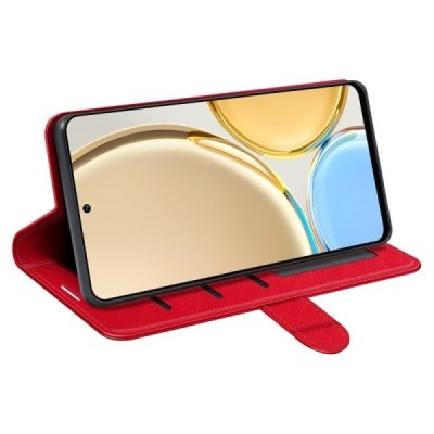 Huawei Honor Magic 4 Lite 5G открываемый красный кожаный чехол - книжка | Vacins.lv