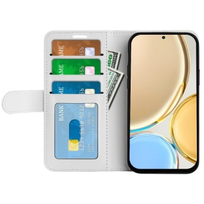 Huawei Honor Magic 4 Lite 5G открываемый белый кожаный чехол - книжка | Vacins.lv