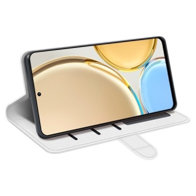 Huawei Honor Magic 4 Lite 5G открываемый белый кожаный чехол - книжка | Vacins.lv