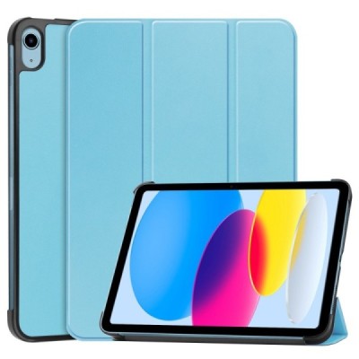 Apple iPad 10.9 (2022) светло-синий кожаный чехол-книжка (складной) | Vacins.lv