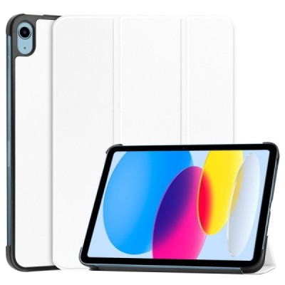 Apple iPad 10.9 (2022) белый кожаный чехол-книжка (складной) | Vacins.lv